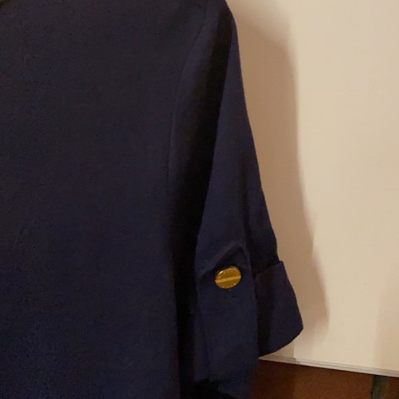 Michael by Michael Kors Embellished Navy V Neck Size S - Picture 3 of 3